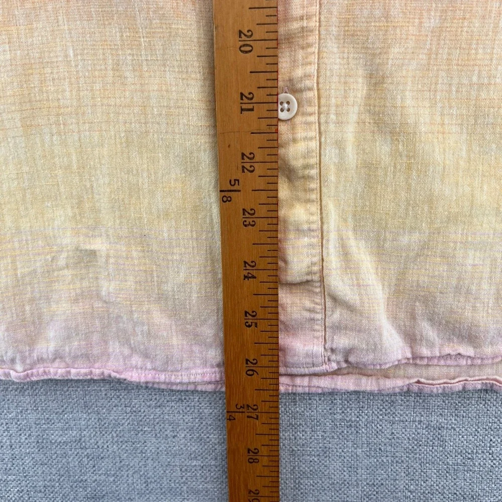 Johnston Murphy Linen Blend Ombre Shirt Men Medium Colorful Button Up Resort - Picture 6 of 9